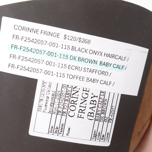 New! Frye Corinne Fringe Baby Calf Boots Womens Size 6 Brown Mid-Calf Western - Picture 11 of 11